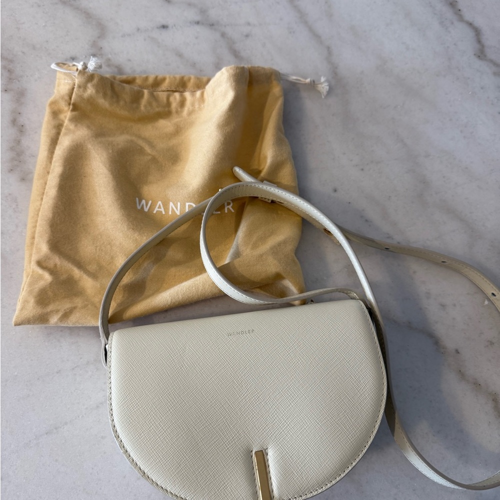 Wandler Cream Structured Crossbody Bag